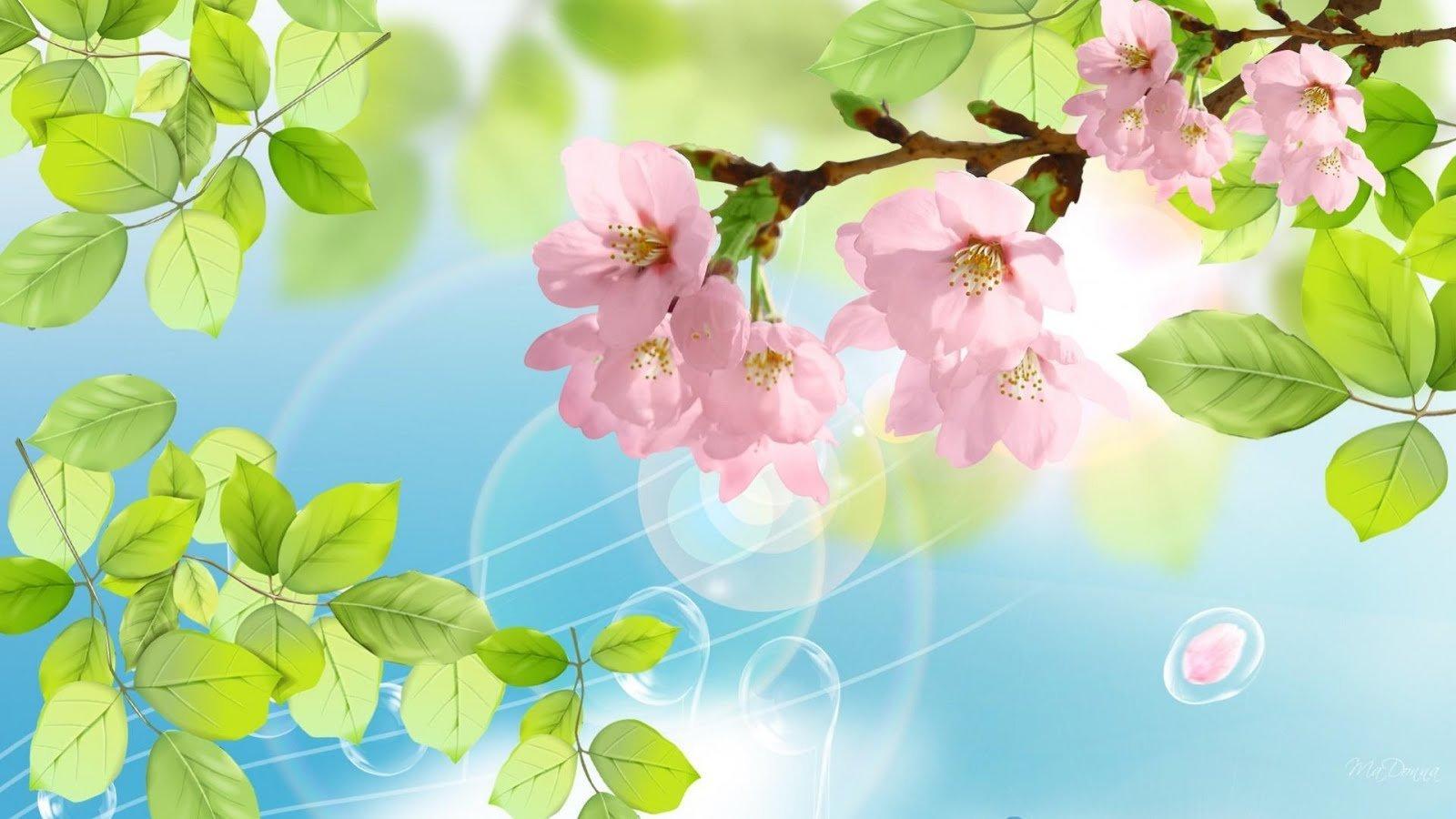 Весна, природа, розовые цветы, зелё…» — создано в Шедевруме