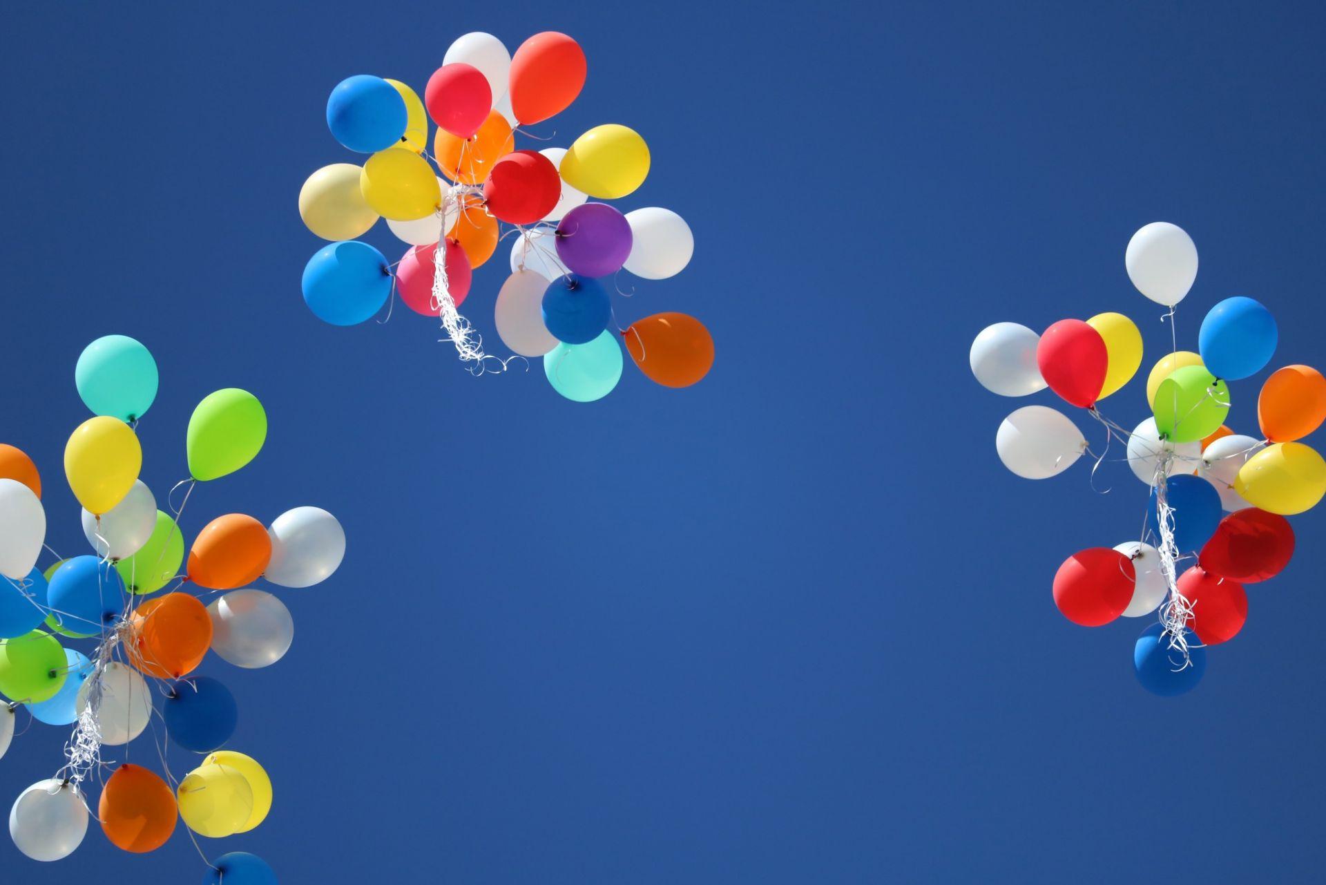 Обои небо, шары, разноцветные, воздушные шарики, the sky для рабочего стола  #204255