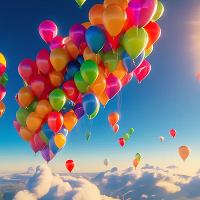 Картина \"Воздушные шары в небе над горами \" | Интернет-магазин картин  \"АртФактор\"