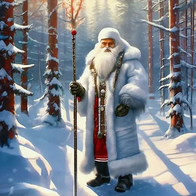 Дед Мороз. Зима. В полный рост. …» — создано в Шедевруме