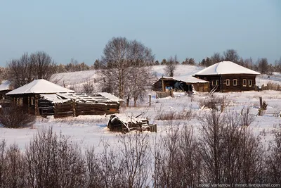 Картина Зима в деревне, художник Евгений Лоскутов