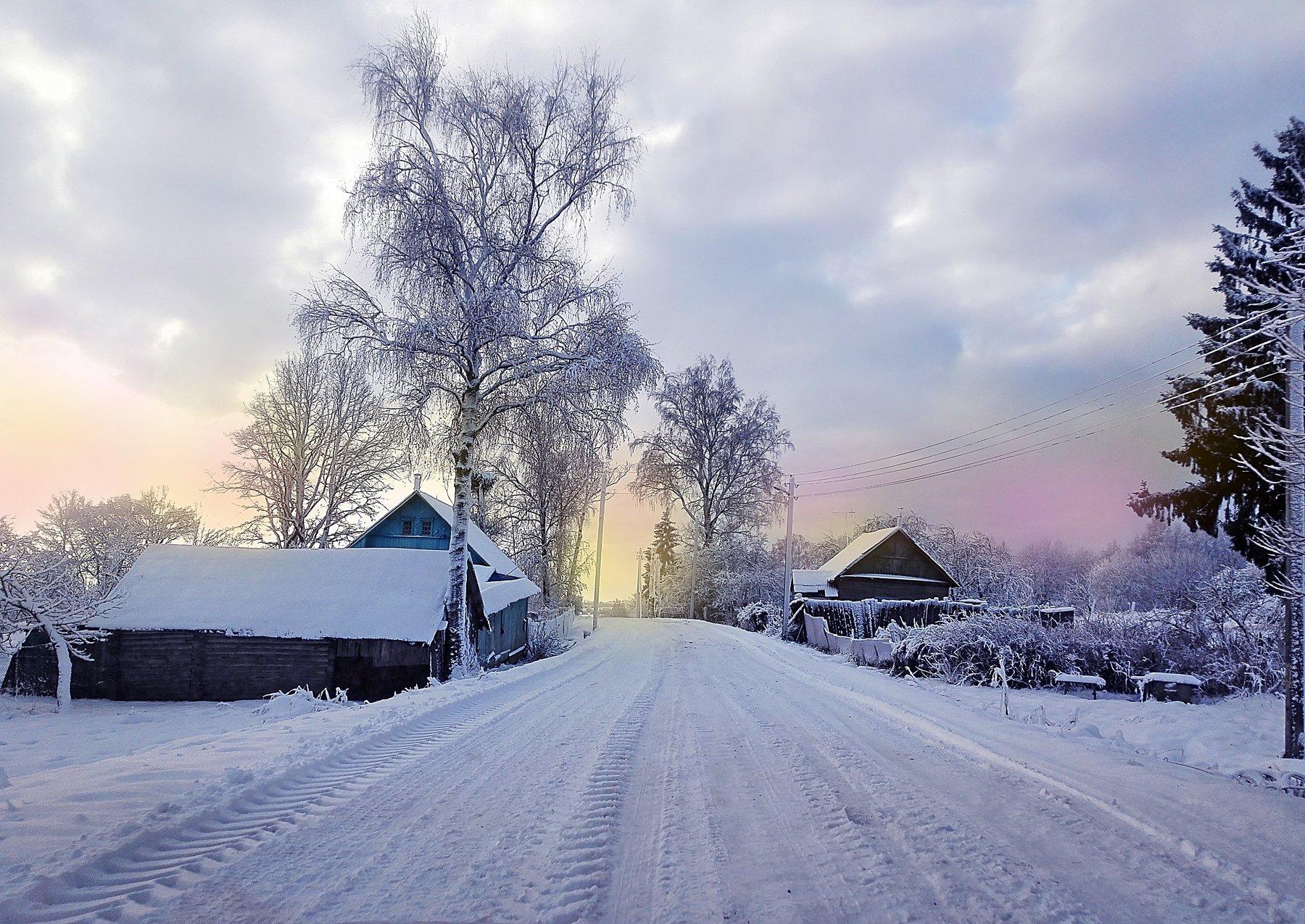 Зима в белорусской деревне. Фотограф Павел Помолейко