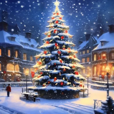 Зима, снег,новый год,ёлка, радость» — создано в Шедевруме