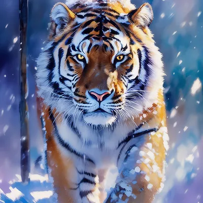 Амурский тигр зимой в полный рост…» — создано в Шедевруме