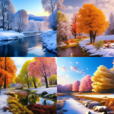 4 времени года : зима,весна,лето,…» — создано в Шедевруме