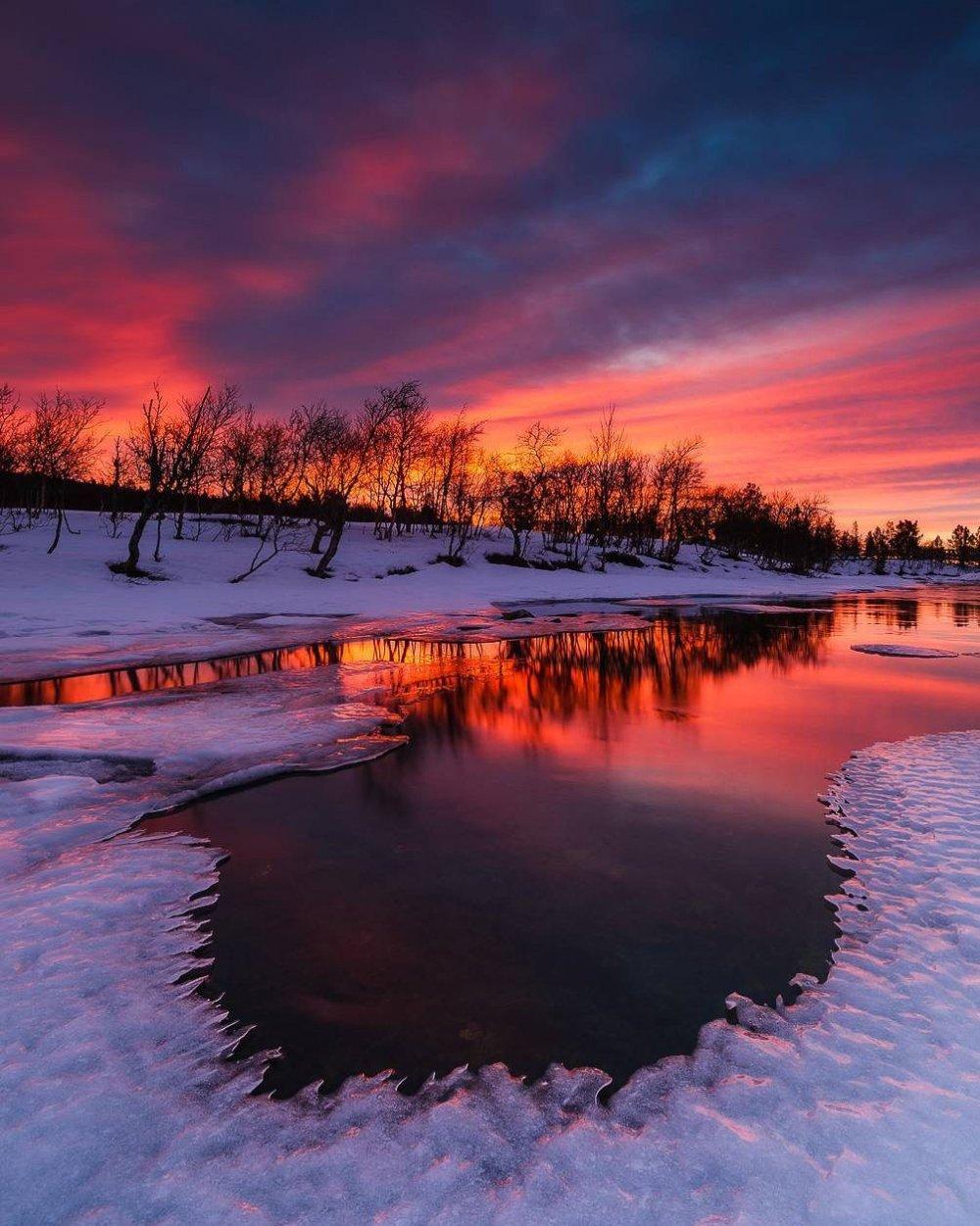 Зима закат (87 фото) - 87 фото