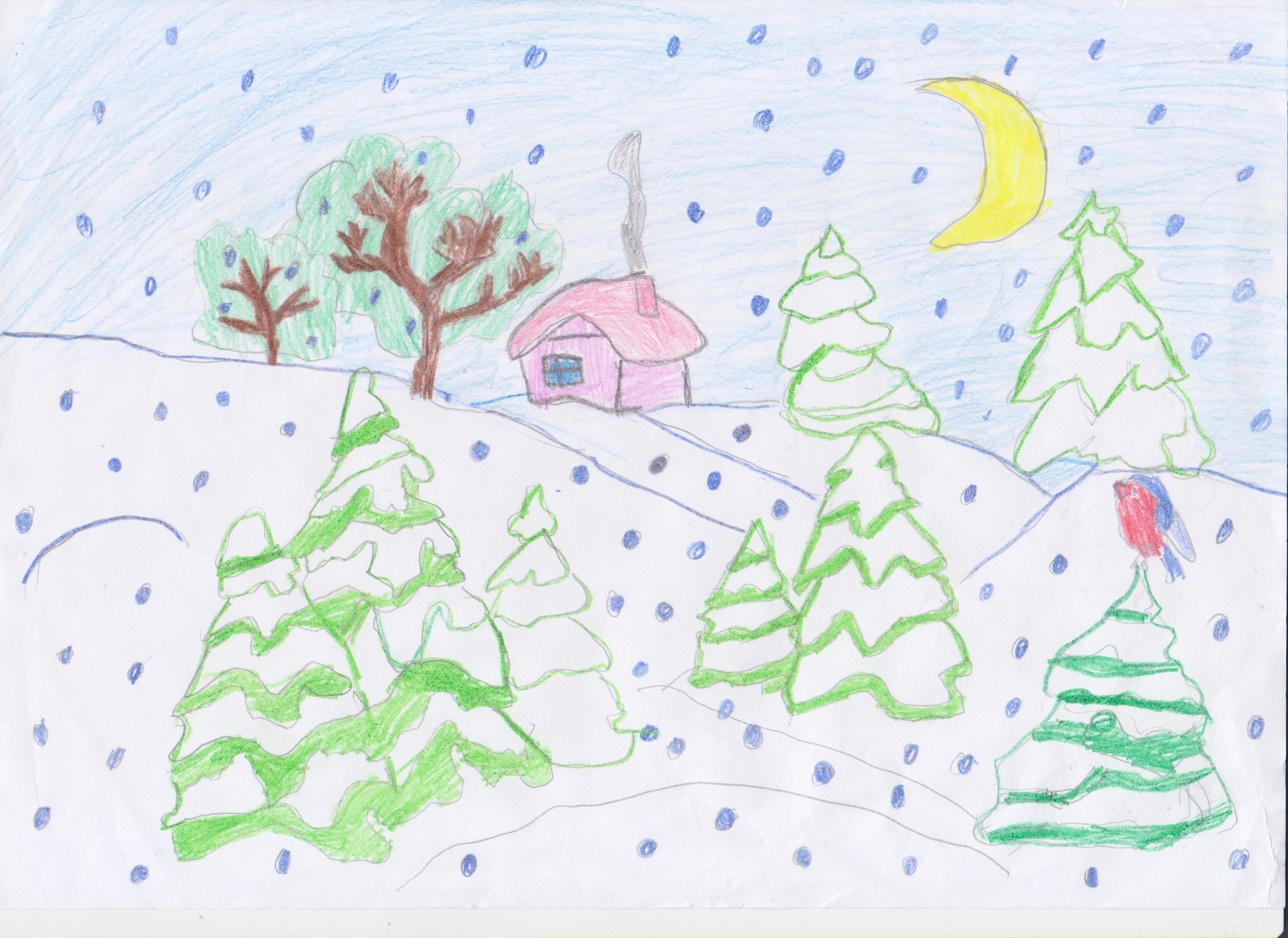 Рисунки зимы карандашом - Научиться рисовать