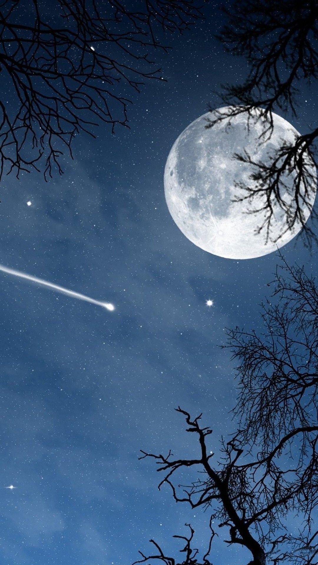 Звездное чистое небо с луной Иллюстрация вектора - иллюстрации  насчитывающей небо, космос: 170319511