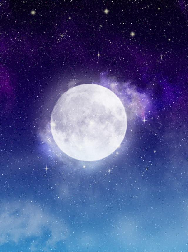 чистая большая луна фон звездное небо Обои Изображение для бесплатной  загрузки - Pngtree
