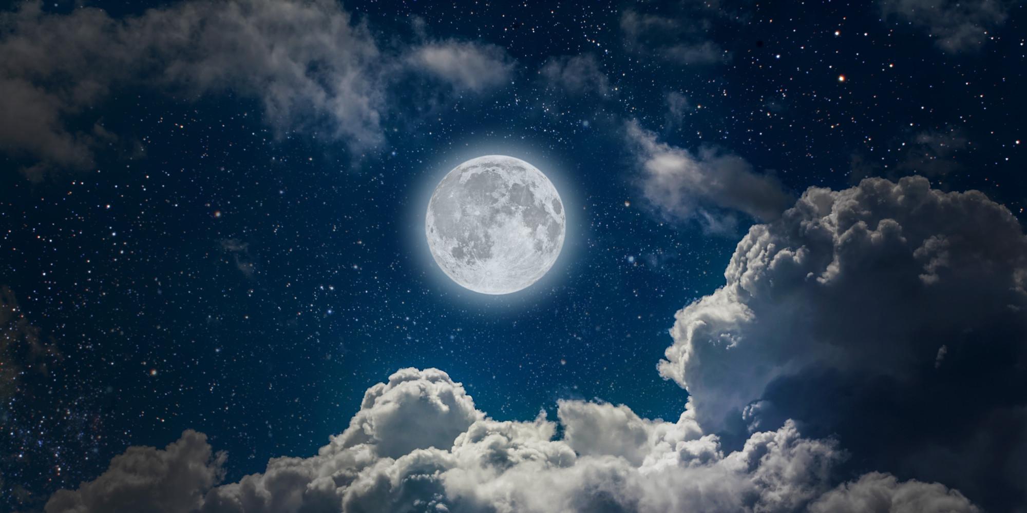 Ночное небо с луной - 83 фото