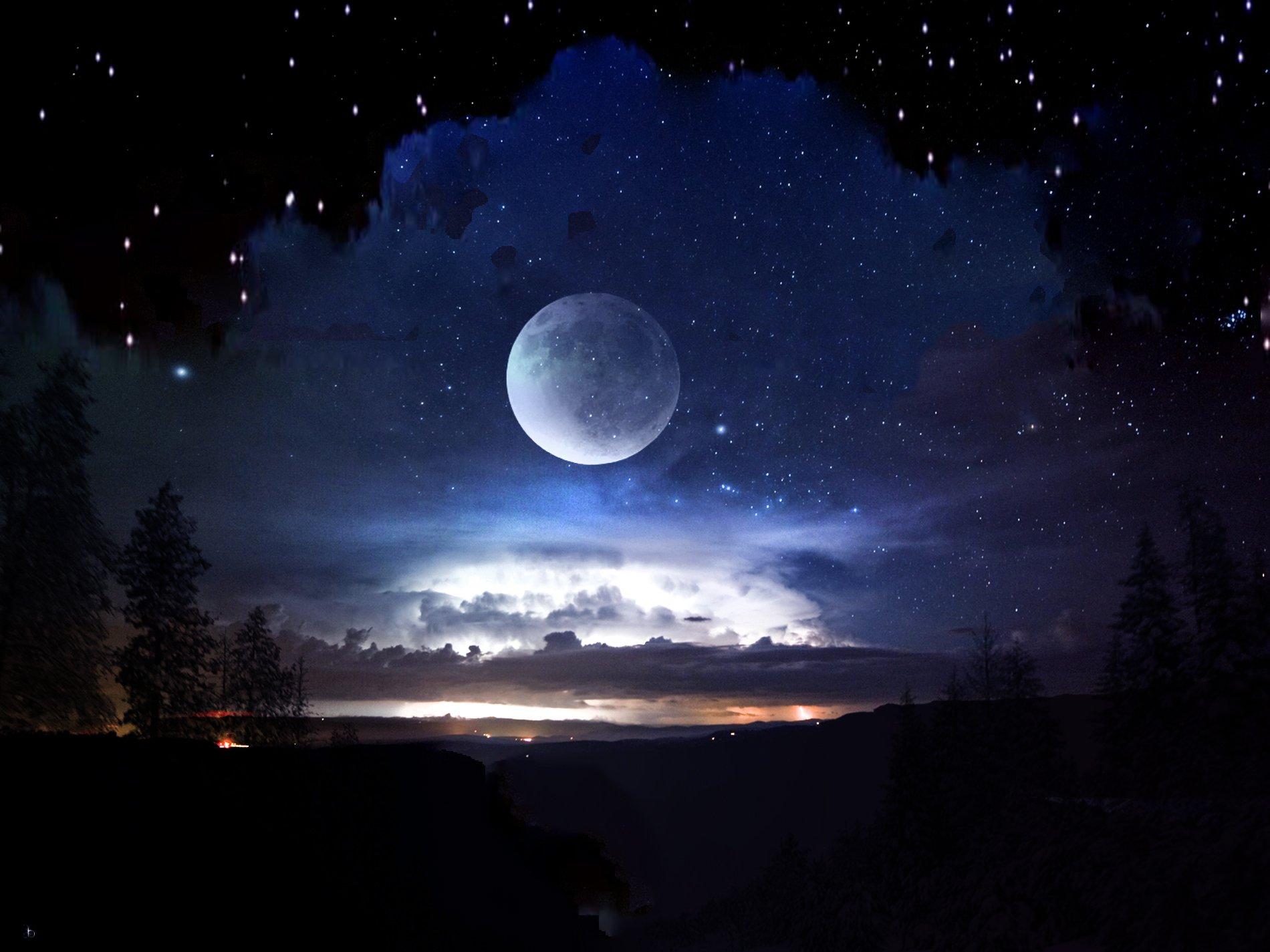 Луна звездное небо изображение_Фото номер 401523106_AI Формат  изображения_ru.lovepik.com