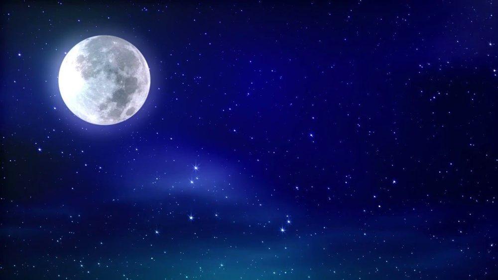Звездное небо с луной - 79 фото