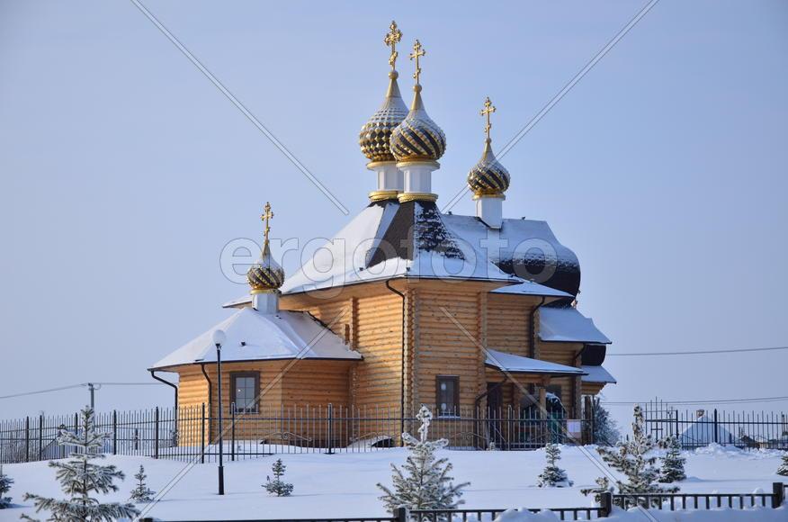 Картина «Храм зимой» Холст, Масло 2022 г.