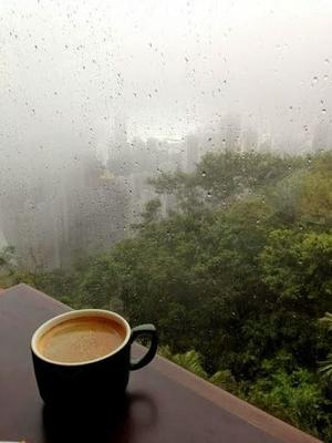 Кофе и дождь осени стоковое фото. изображение насчитывающей цветасто -  102579590