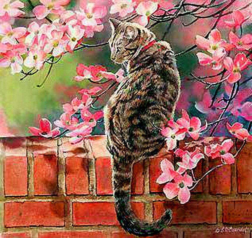 Доброе утро, коты весной, цветёт …» — создано в Шедевруме