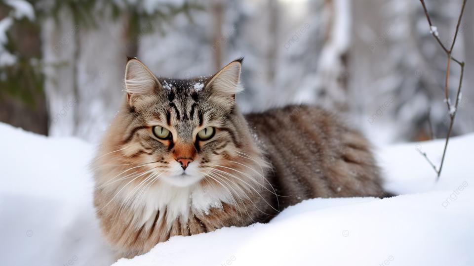Картинки кот, зима, Кошка, снег - обои 1280x1024, картинка №11989
