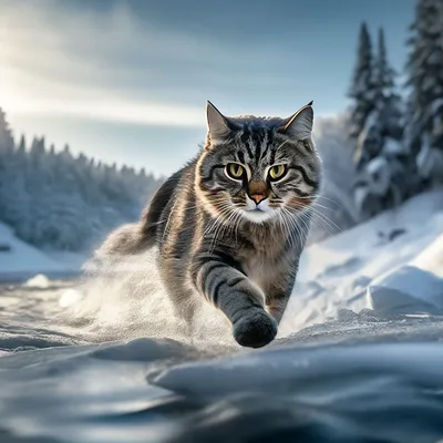 Котик зимой - 61 фото