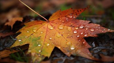 Осенние Листья Лежат В Луже Осень Дождь В Лесу Вид Сверху — стоковые  фотографии и другие картинки Асфальт - iStock