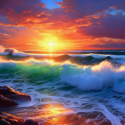 красивый рассвет и море Stock Photo | Adobe Stock