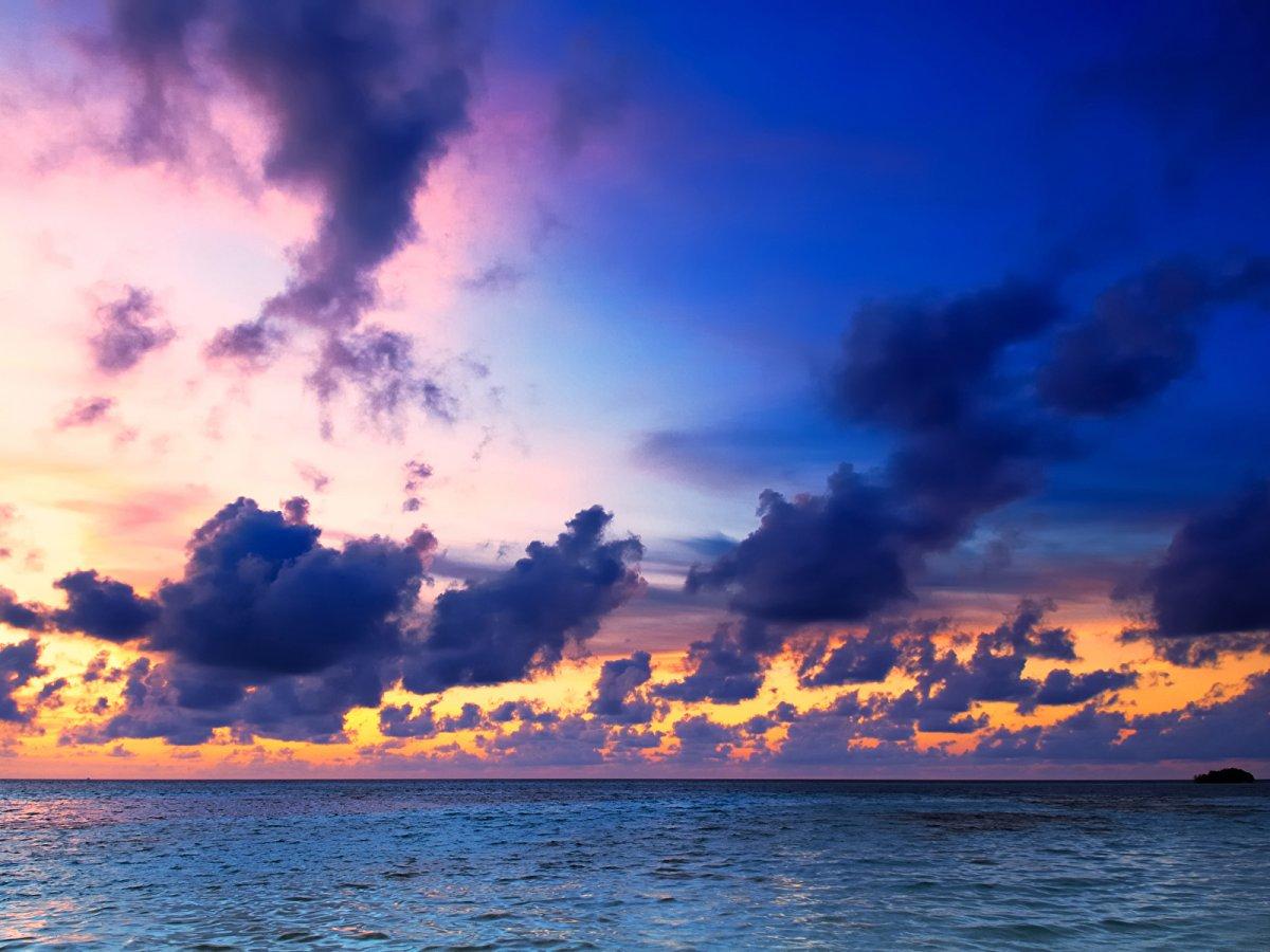 Обои на телефон море, небо, облака, волны, горизонт - скачать бесплатно в  высоком качестве из категории \"Природа\"