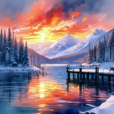 Зимний рассвет Изображения – скачать бесплатно на Freepik