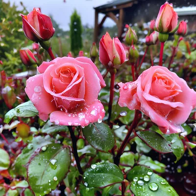 Розы после дождя – Фото Италия