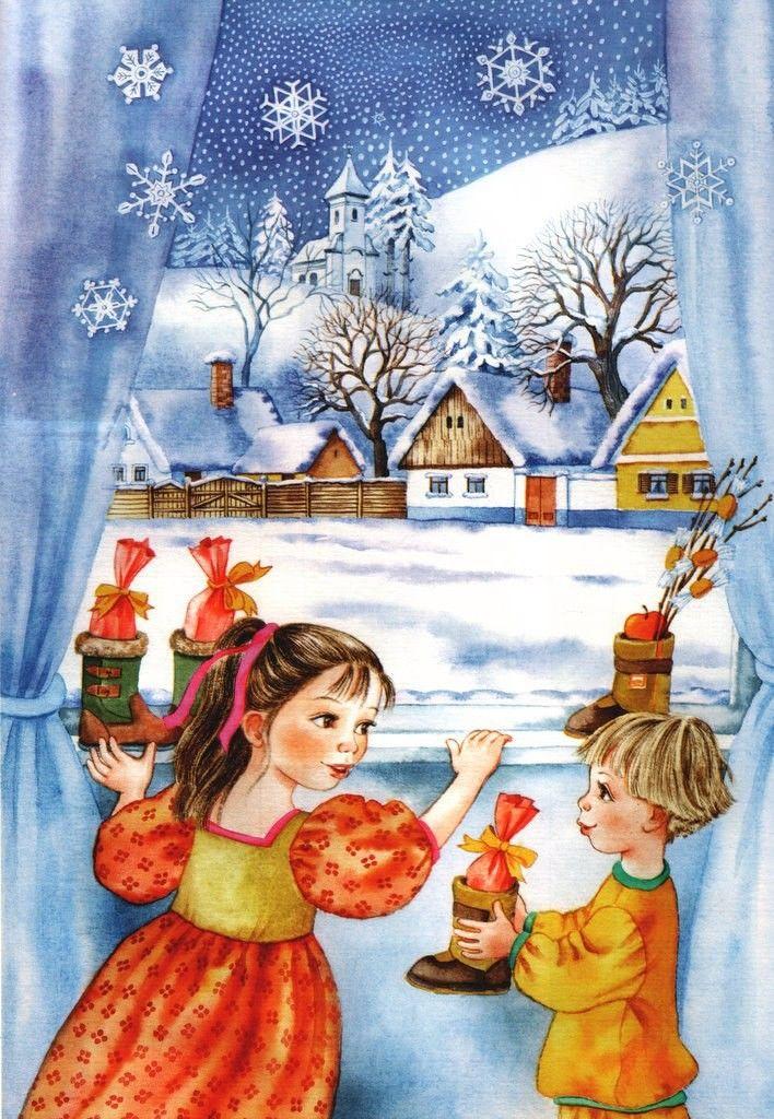 ЗИМА.СЮЖЕТНЫЕ КАРТИНКИ #paзвиmиepeчи #зимa | Интересный контент в группе  Копилка педагога | Рождественские иллюстрации, Рождественское  художественное оформление, Детские рождественские открытки
