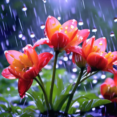 Красивые цветы под дождем (70 фото) »