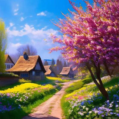 Весна в деревне