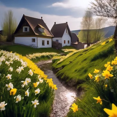 sonykpk Весна в деревне , погожий…» — создано в Шедевруме
