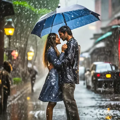 Влюблённые под дождем N2» картина Родригеса Хосе маслом на холсте —  заказать на ArtNow.ru