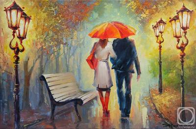 Картина по номерам на подрамнике 40х50 Влюбленные под дождем / Любовь и  страсть - купить с доставкой по выгодным ценам в интернет-магазине OZON  (979640316)