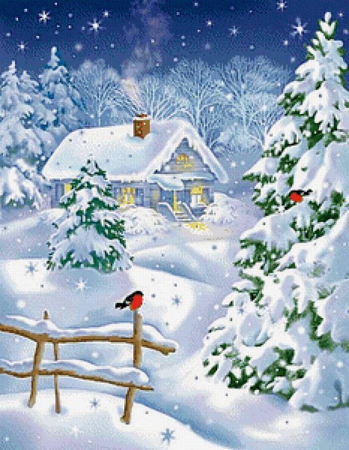 Волшебница-зима... - Схемы вышивки - Miss_iks - Авторы - Портал «Вышивка  крестом | Vintage christmas, Vintage christmas images, Christmas pictures
