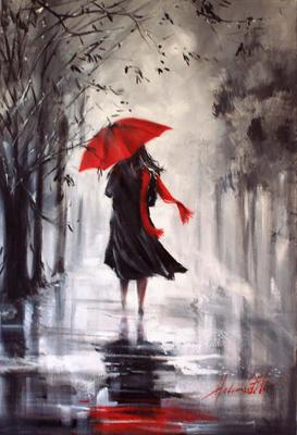 Милая молодая женщина под дождем осени в парке дворца Стоковое Изображение  - изображение насчитывающей черный, способ: 35108615