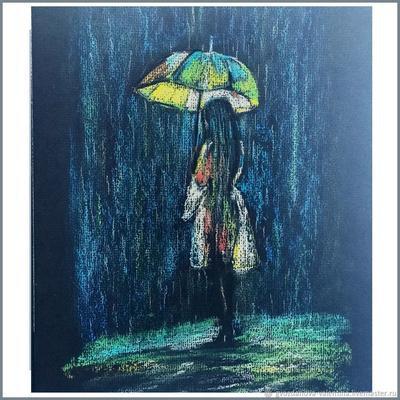 Женщина под дождем с платьем водолаза Стоковое Изображение - изображение  насчитывающей сезон, шально: 37397633