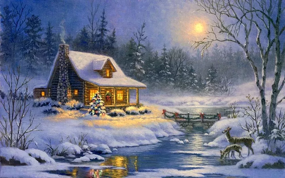 домик в зимнем лесу картинки нарисованные: 6 тыс изображений найдено в  Яндекс.Картинках | Winter scene paintings, Winter scenes, Christmas  wallpaper backgrounds