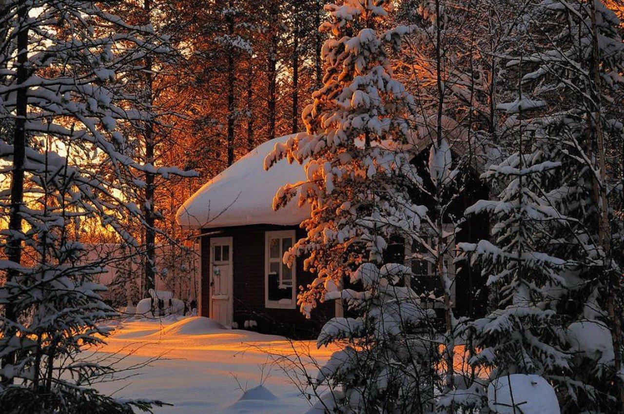 Simon - Домик в лесу #winter #зима #снег #лес #художники #домик #закат |  Facebook