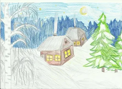 Рисунки зимы для срисовки (29 лучших фото)