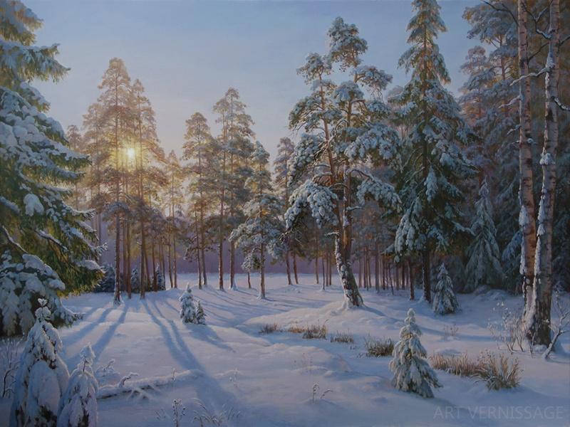 Картина маслом «Зимушка зима» - художник Сурков Алексей 100812