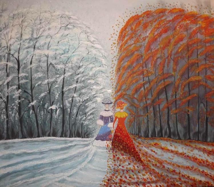 Рисунок Зима недаром злится, прошла её пора - весна в окко стучится и гонит  со двора №23592 - «Весна-красна!»