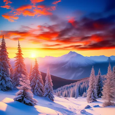 Скачать обои горы, солнце, снег, зима, рассвет разрешение 1920x1080 #118122