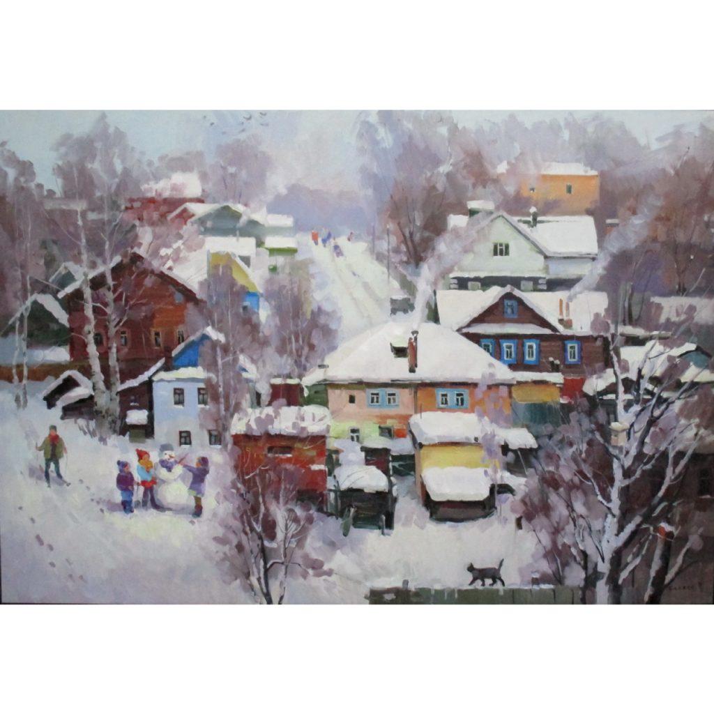 Зима, романтика русской деревни, …» — создано в Шедевруме