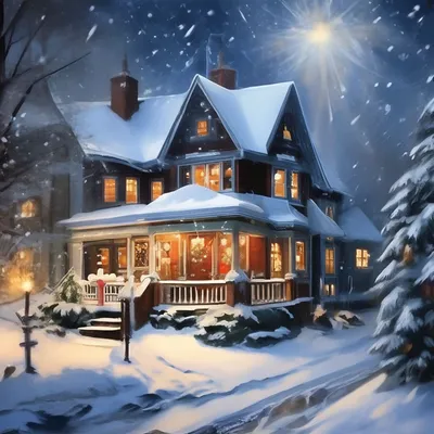 Рождество, уют, дом, снег, зима, …» — создано в Шедевруме