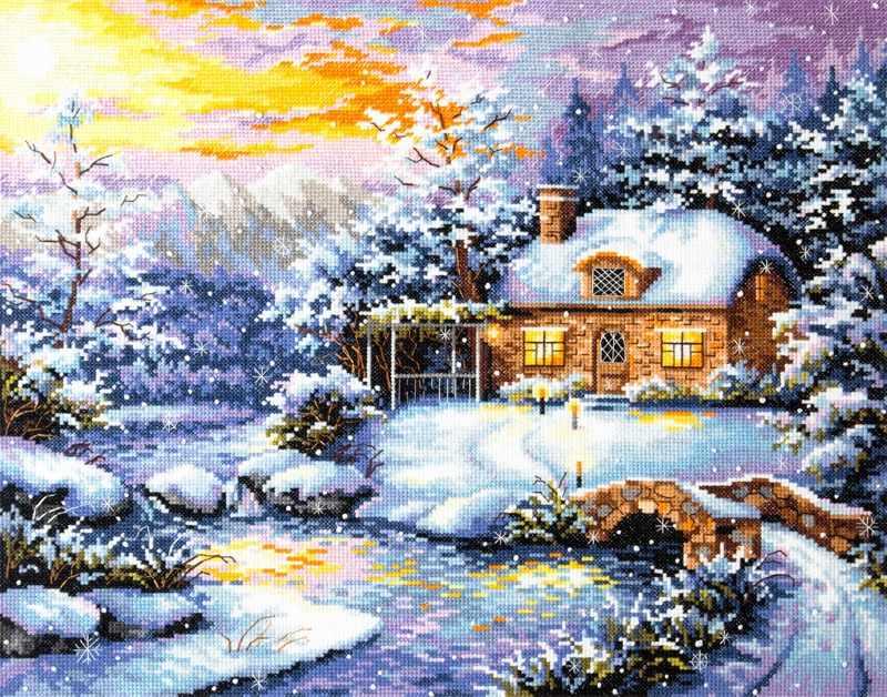 Зимняя сказка акварельный пейзаж иллюстрация, зима, деревья, жилой дом фон  картинки и Фото для бесплатной загрузки