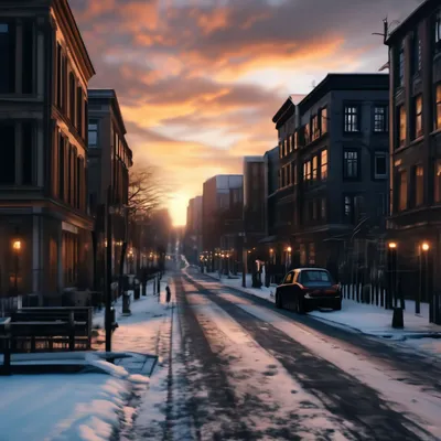 зимний рассвет в городе :: Елена – Социальная сеть ФотоКто