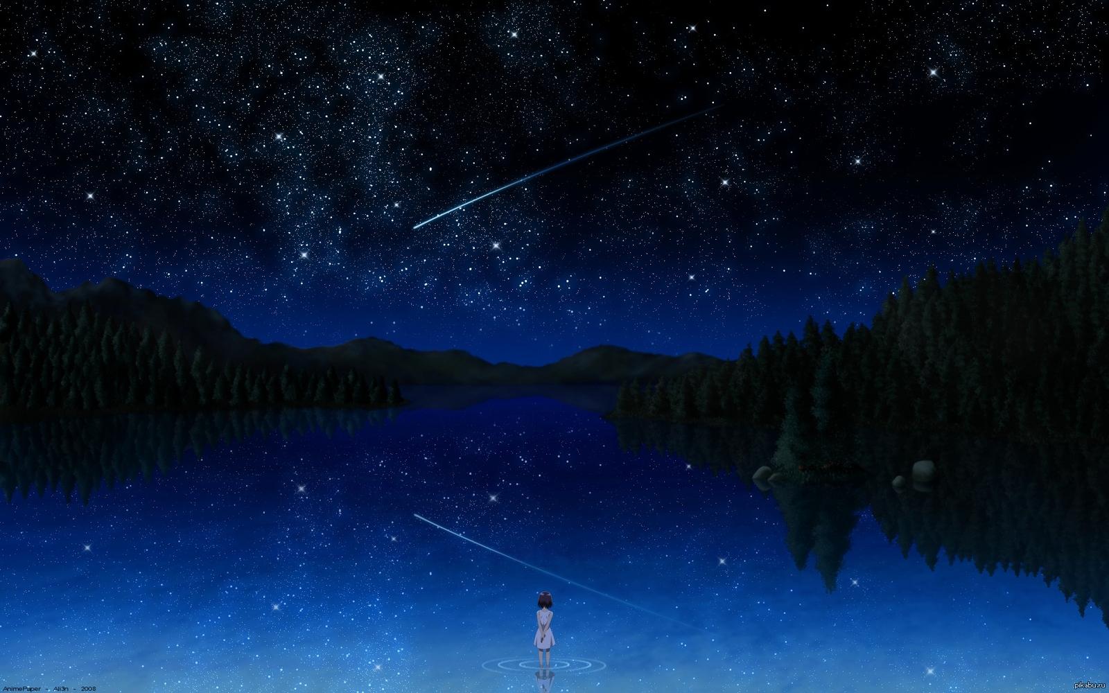 Звездное небо аниме картинки фотографии
