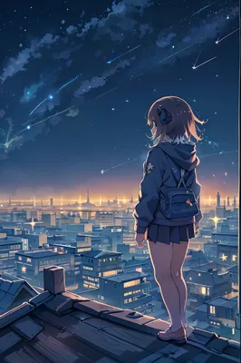 Картина на холсте (Аниме космос, звездное небо арт, ночное небо арт,  красивое.) 50x70 см. Интерьерная, на стену. - купить по низкой цене в  интернет-магазине OZON (1111162231)