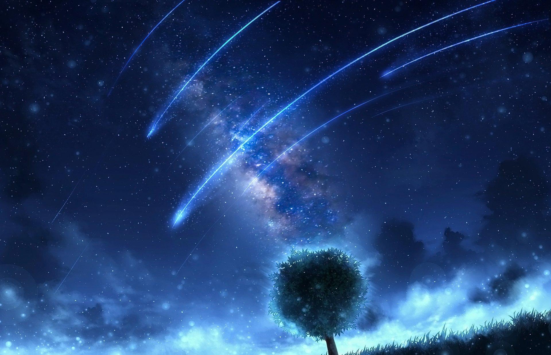 Звездное небо аниме - красивые фото